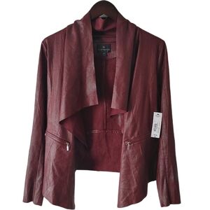 NWT Worthington faux suede blazer maroon M